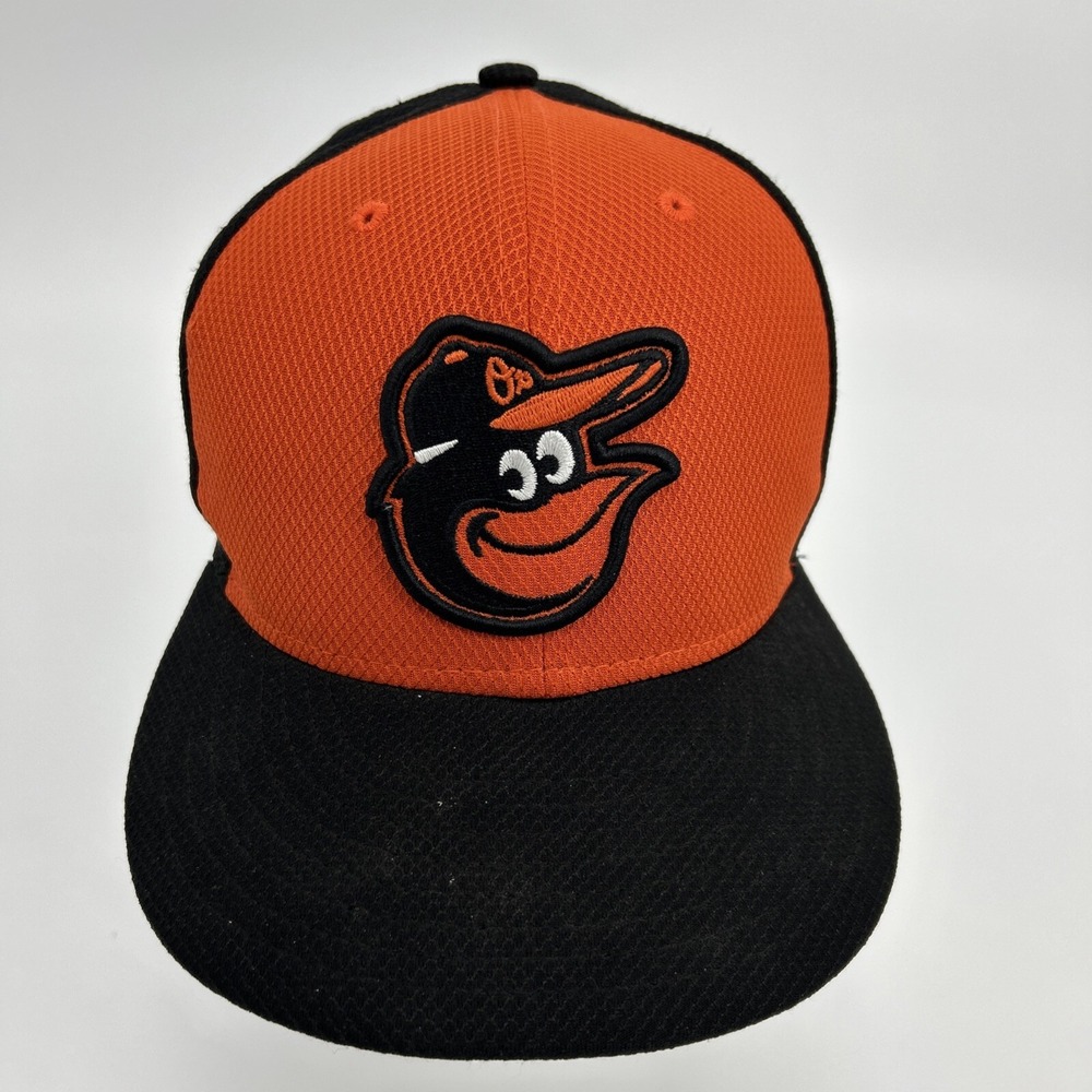 Baltimore Orioles Hat Men's 7 Black Orange MLB New Era 59Fifty‎ Cartoon Bird
